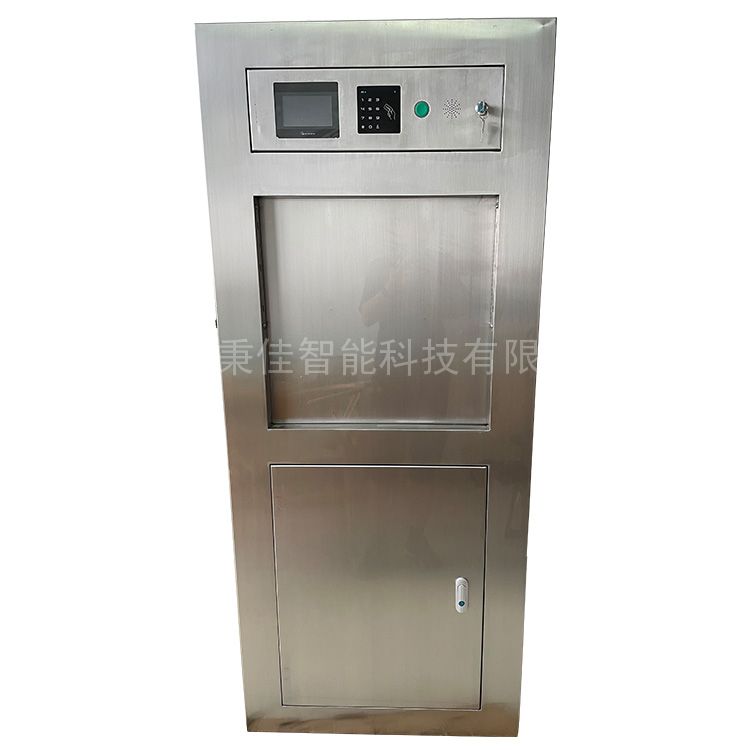 Medical waste collection system electric door